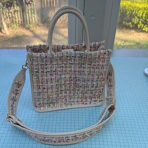 Versona Multicolor Tweed Crossbody Tote Bag